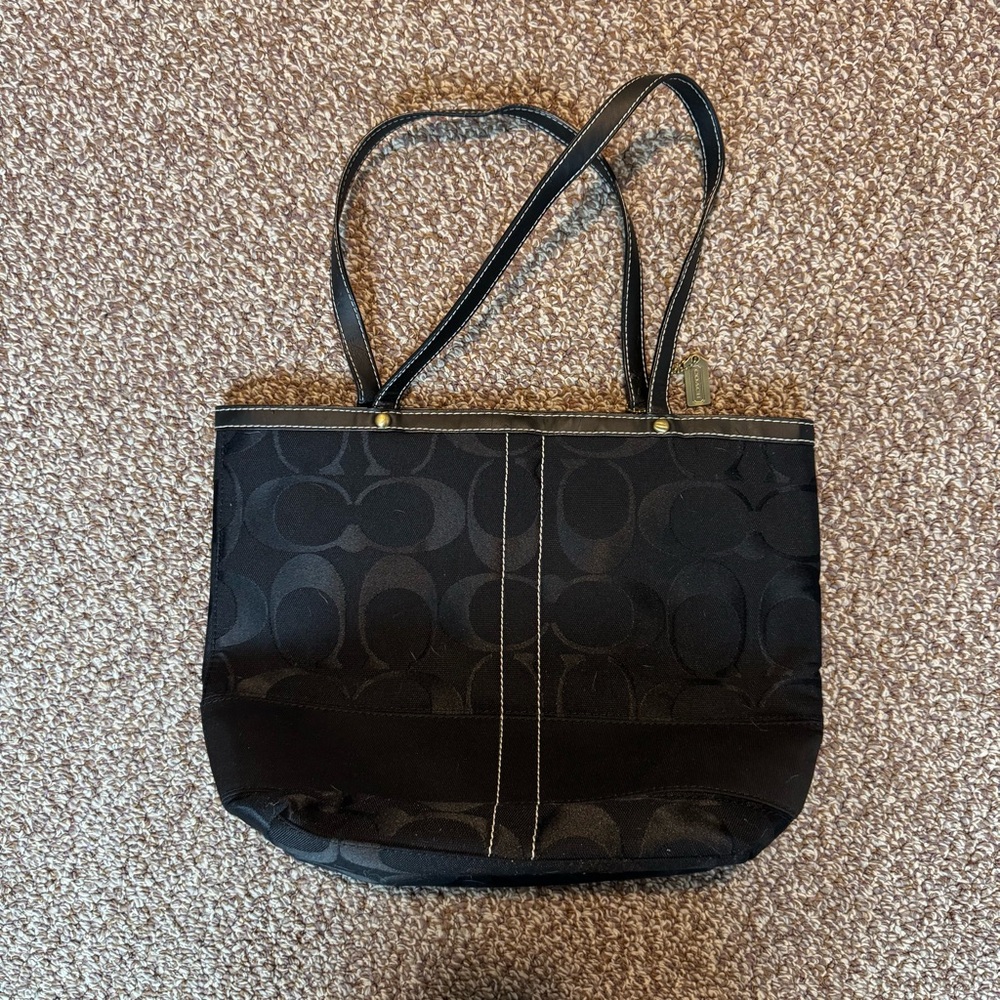 Coach Black Signature Tote Bag